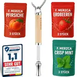 F.MERZCA® 2.0 Atemholz Rauchentwöhnung Kette mit Geschmack – 9 nikotinfreie Filter in den Sorten Orange, Mango, Lemonade (Erdbeere, Pfirsich & Minze)