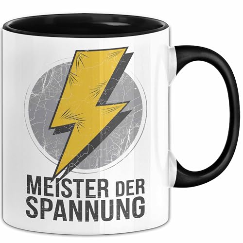 Elektriker Tasse Geschenk Meister der Spannung Geschenk (Schwarz)