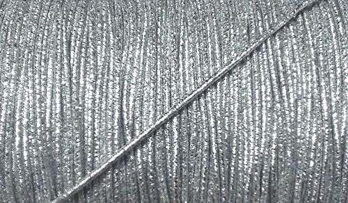 3 m elastische Kordel/Gummikordel Lurex Silber 2,2 mm
