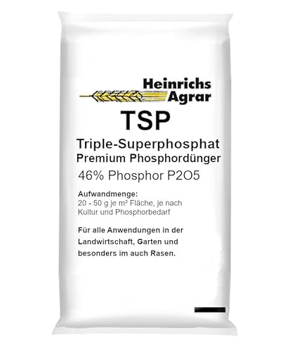 Heinrichs Agrar Premium Phosphordünger 46% TSP Triple Superphosphat 25 kg für Rasen, Garten, Landwirtschaft