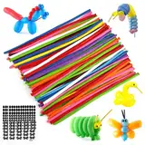 Deepton Modellierballons, 100 Stück Luftballons Lang Formbar, Luftballons Tiere Formen mit 2 Aufkleber, Lange Luftballons zum Formen, Bunt Ballons für Party, Hochzeit, Geburtstag Dekoration