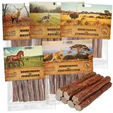 Schecker Hundesnack - Zigarren für den Hund - 5 x 170 g in 5 Sorten - ohne Zusätze - Hirsch - Hase- Pferd - Strauss - Känguru