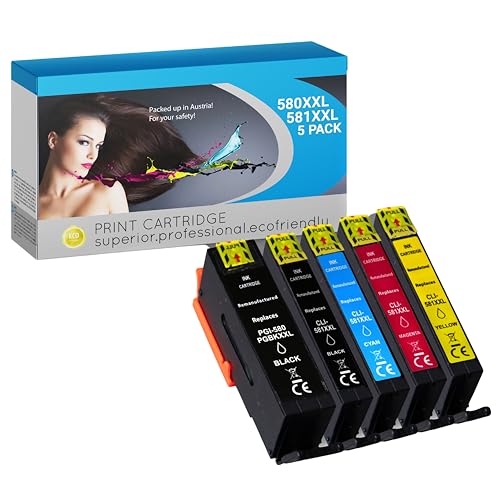 IPA Printservice Druckerpatronen Multipack (5er-Pack) – Kompatibel mit Canon Pixma TS6350, Canon 580 581 – Hochwertig, Kostengünstig & Umweltfreundlich – Canon Pixma Büro Zubehör
