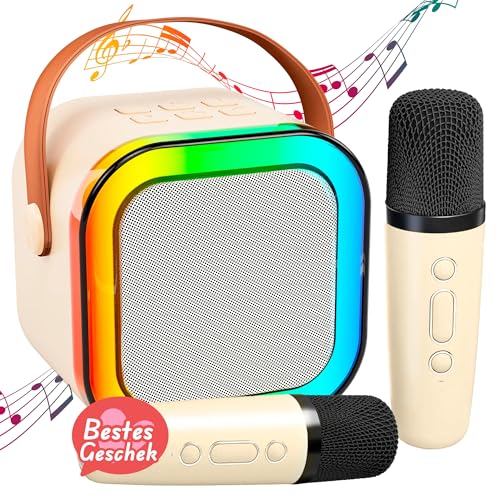 Karaoke Maschine Kinder mit 2 Karaoke Mikrofon Kinder: [Neueste] Kinder Karaoke mit Mikrofon - Karaoke Anlage mit 2 Mikrofonen - Mini Karaoke Set Box - Geschenke für Mädchen, Jungen - Kinder Spielzeug