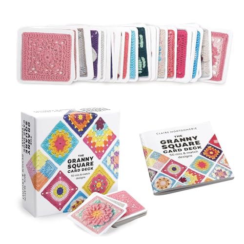 Square Häkel-Karten Granny Square Häkel Karten 50x häkeln, Crochet Patterns Granny Squares Cards Mit Häkelschrift und Foto zu jedem Granny Square und praktischem So-geht's-Booklet