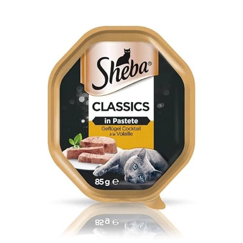 Sheba Classics in Pastete – Katzenfutter als Pasteten mit Geflügelschale 22 x 85g