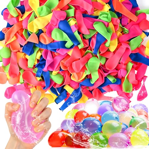 Tigvio 1000 Stück Wasserbomben, Wasserballons Set, Bunte Wasserbomben Luftballons, Waterballoons Wasserbomben Kinder für Sommergeschenk Sommer Draussen Party Wasserspiele