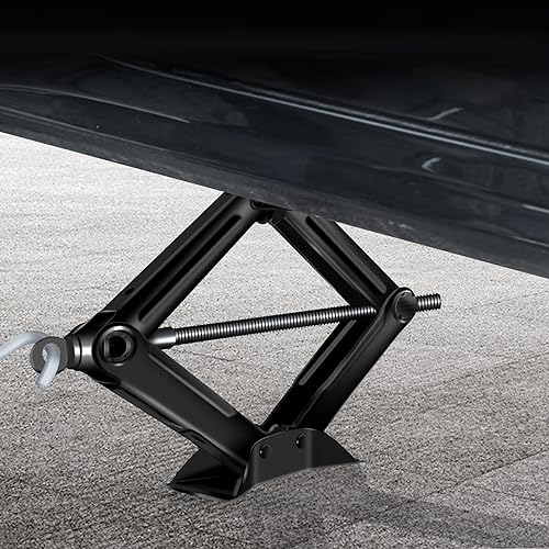Rigogo Scherenwagenheber für Auto PKW SUV MPV, Tragkraft 2 Tonnen, Schwarz, Stahl, 90-360 mm, 2.1 kg, Pkw, Geländewagen, Schere Jack, Ratschensystem, Einfach zu bedienen