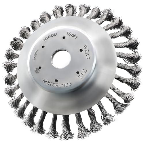 JKKLCC 200mm Unkrautbürste Freischneider,Wildkrautbürste für Motorsense mit 25,4mm Bohrung,Drahtbürste Freischneider für Effektive Moosentfernung, Hohe Standfestigkeit,Robust und Langlebig
