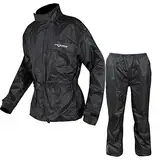 A-Pro Waterproof Motorbike Motorcycle 2 pc Rain Suit Trouser Jacket Scooter L