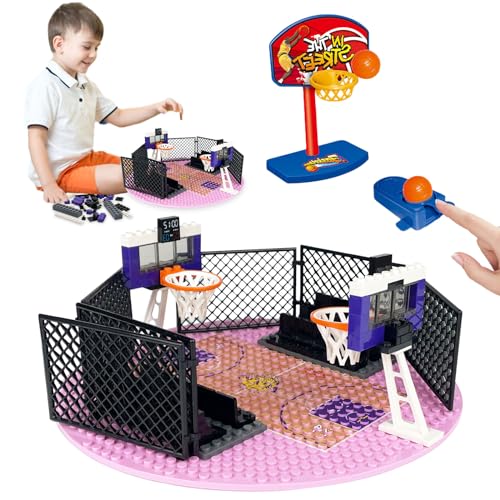 Hpbaggy 85 Teiles Building Block Bildung Spielzeug und Sets von 2 Basketball Ständer Bausteine,für Basketball Court Baseplates 4" X 10" für Basketball Spiel kompatibel (Basketball Playset).