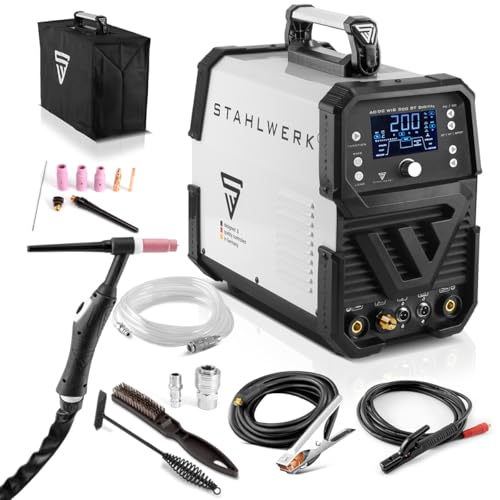 STAHLWERK Schweißgerät AC/DC WIG 200 ST Digital | Kombi-Schweißgerät | Kombi-Schweißanlage | Alu-geeigneter WIG MMA Inverter mit 200 A und integrierter Clean-Funktion