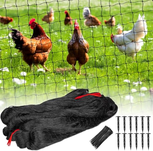 Vogelschutznetz Engmaschig Vogelnetze 8x8m mit Maschenweite 5cm Taubennetz Balkon Teichnetz Feinmaschig Volierennetz Hühnernetz Laubnetz Schwarz Witterungs & UV Beständig