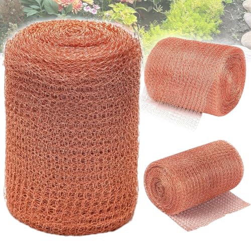 12mX127mm Kupferband Schneckenzaun Metall, Schneidbares Kupfergeflecht, Reines Kupfernetz, zum Bauen von Löchern, Schützen von Setzlingen und, Samen, Grill sauber reinigen