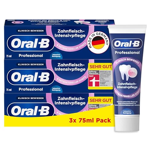 Oral-B Professional Zahnfleisch-Intensivpflege & Antibakterieller Schutz Intensive Reinigung Zahncreme/Zahnpasta, 3x75 ml