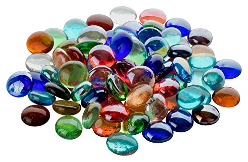 900 Gramm Glasnuggets Premium Muggelsteine BUNT Mix 15-21mm ca. 180 Stück Deko Bunte Glassteine