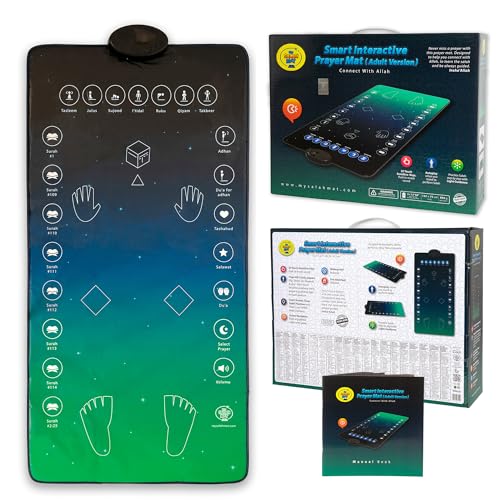 My Salah Mat Kinder Spielzeug ab 2 Jahren – Interaktive My Quran Pad Lernspiele, um das arabische Alphabet mit täglichen Wörtern, Tieren und mehr zu Lernen – Kleinkindspielzeug