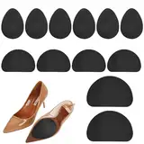 12 Stück Schuhe Ferse-Aufkleber, Rutsch Sohle Pads, Schuh-Pads Aufkleber, Selbstklebende Sohlenprotektoren, Gummisohlenschutz Pads für Männer, Frauen, Leder- oder Sportschuhe (Schwarz)
