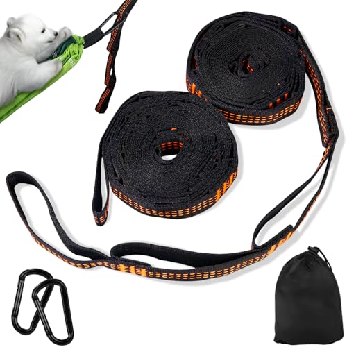 2er Pack Hängematte Befestigung, 3 m x 2,5 cm Hängematten Aufhängung, mit 10 Schlaufen, Hängematten Befestigung mit 2 Hakenkarabinern + Aufbewahrungstasche, Schaukel Befestigung für Camping max 300 kg
