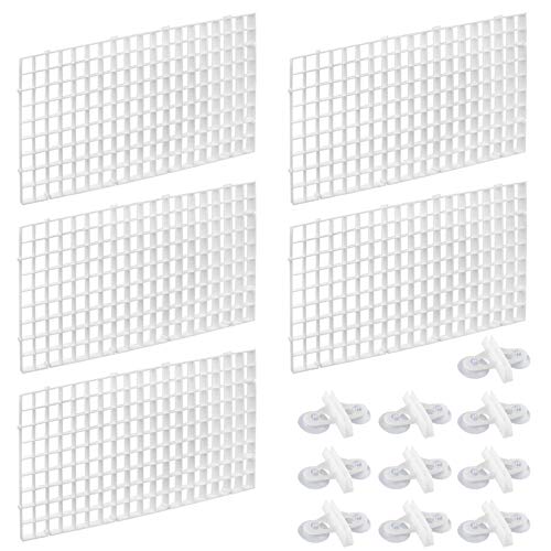 Dadabig 5 Stück Aquarium Trennwand, Aquarium Tank Grid Trennung Brett Fisch Tank Isolation Divider Filter Tablett Board für Aquarium Unten Box mit 10 Aquarium Divider Saugnapf (Weiß)