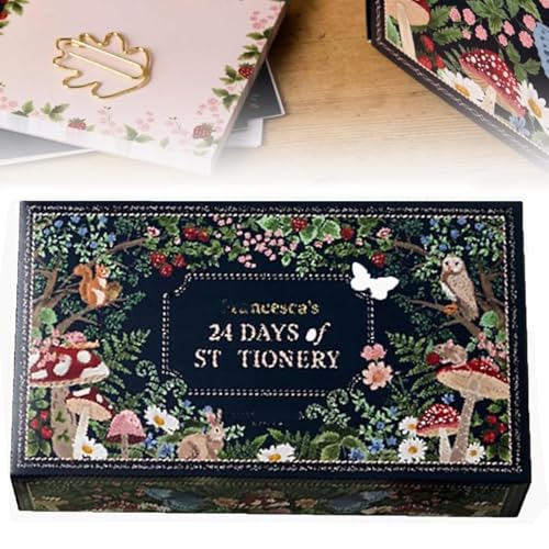 2024 Neuer Schreibwaren-Adventskalender, Ultimativer Weihnachts-Countdown-Kalender, Weihnachts-Briefpapier-Adventskalender für Schreibwarenliebhaber, Enthält 24 Geschenke (1Stück)
