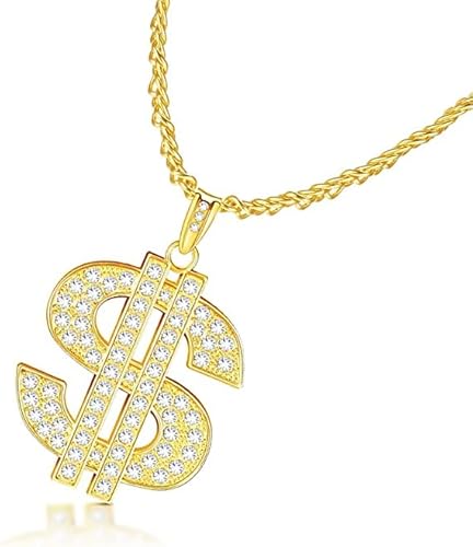 Goldkette Herren Dollar Anhänger Kette Hip Hop Dollar Halskette Hip Hop Dollar Halskette, Hip Hop Dollar Halskette Kostüme Hip Hop Punk goldkette fasching Geburtstagsgeschenk Für Männer Frauen