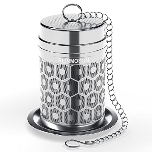 Reinmoson Edelstahl Teesieb für losen Tee – 3,8 x 5,6 cm Teeei mit extra feinem Netz, 304 Edelstahl Teekugeln – Tee sieb für Tasse fein für Schwarztee, Rooibos, Kräutertee u.v.m.