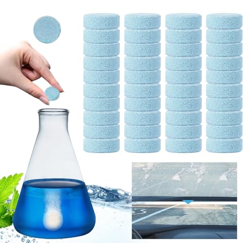 Scheibenwischwasser Reinigungstablette 50 Stück Scheibenreiniger Auto Brausetabletten Wischwasser aAuto Windschutzscheiben Scheibenreiniger Konzentrat für Fenster Bildschirm Glasprodukte