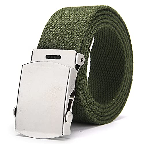 2025 - Outdoor-Männer Leinwand Gürtel Training Militär Unisexgürtel Schal Mütze Handschuhe Set Herren (Army Green, One Size)