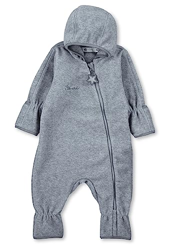 Sterntaler - Baby Overall Jungen Fleece mit Reißverschluss, Silber Mel. - 5501800, Größe 74