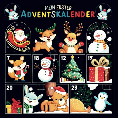 Mein Erster Adventskalender: Kontrastbuch Für Babys 0 Bis 12 Monate | Schwarzw Weiß Buch Für Neugeborene | Einfache Hochkontrast Bilder Zur Entwicklung Des Sehvermögens von Babys