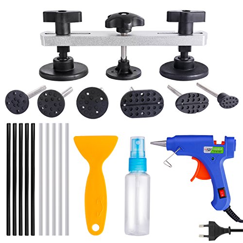 Uolor Ausbeulwerkzeug Auto Karosserie Dellen Reparatur Set, Dellen Entferner Werkzeug, Lackfreie Dellen Reparatur für Auto, Entfernung von Dellen und Hagelschäden