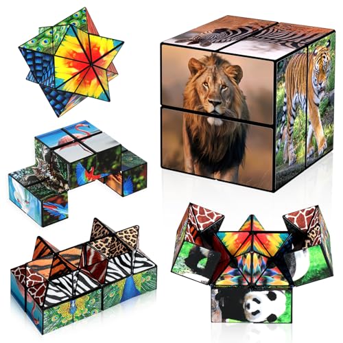 Sternenwürfel Zauberwürfel Set, Unendlichkeitswürfel Zappelspielzeug für Kinder, Tierspielzeug für 3 Jahre, Reise Yoshimoto Würfel für 6 7 8 9 10 11 Jahre Alten Jungen Mädchen Geschenke