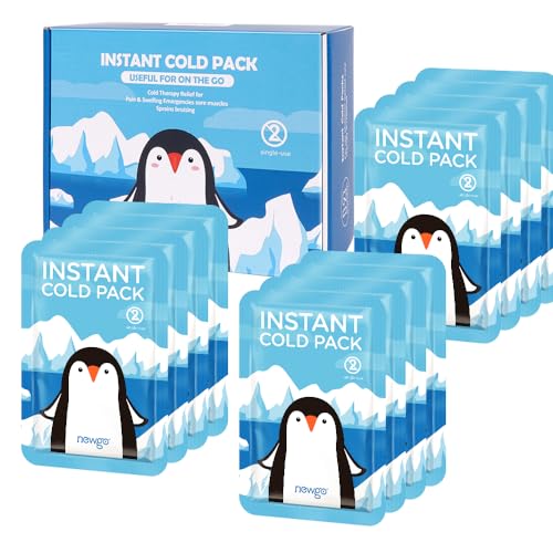 NEWGO Einweg Kälte-Sofort-Kompresse (12 Stück), Sofort Kälte Kompresse Coolpack zum Knicken, Erste Hilfe Set Kinder für Erste-Hilfe-Maßnahmen, Schmerzlinderung, Schwellungen, Entzündungen, 10X15cm