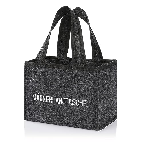 Nordstern Männerhandtasche aus Filz mit 6 Fächern Vatertag, Geburtstag oder als Mitbringsel - 24 x 15 cm