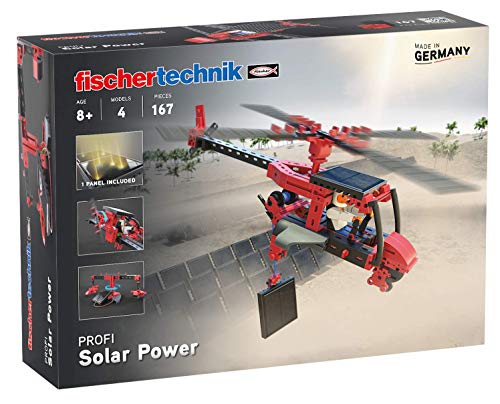 fischertechnik 559882 PROFI Solar Power – Bausatz für Kinder ab 8 Jahren, Experimentierkasten zum Thema Sonnenenergie, inkl. Solarmodul & Solarmotor, Rot