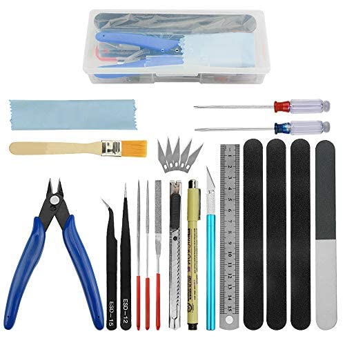 BGTXINGI 19-teiliges Modell-Werkzeug-Set Gundam Modell-Werkzeug-Set mit Kunststoffbox, Modellbau-Montage, Auto-, Hobby-Modellbau, Reparatur und Befestigung