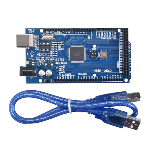 Mega-2560-R3 GERUI Board, Mega-2560 Entwicklungsboard mit USB-Kabel Kompatibel 2560 R3 Modul Verbessert mit Datenkabel Stromversorgung 6,5~12V Kompatibel mit Arduino IDE