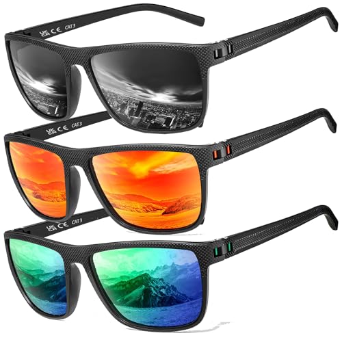 Perfectmiaoxuan Polarisierte Sonnenbrille Herren/Damen, Vintage Elegant Brillengestell Klassisch, HD-Pilotobjektive; Outdoor-Sportarten,Golf,Fahren,Angeln,Reisebrille Mode Sonnenbrille