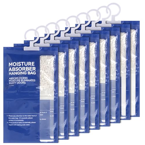 9x Entfeuchter Schrank 500ml,Hänge Luftentfeuchter, Luftentfeuchter Beutel,Kleiderschrank Feuchtigkeitsabsorber,Moisture Absorber für Keller Schlafzimmer Waschräume Gegen Feuchtigkeit