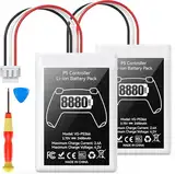 PS5 Controller Battery Pack, 2 Stück 8880mWh Li-Ionen Akku mit hoher Kapazität für Sony PS5 Controller CFI-ZCT1W, 53% mehr Ausdauer (Kapazität), Sicherer PS5 Controller Akku Ersatz