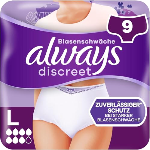 Always Discreet Inkontinenz-Höschen Für Frauen, L, 9 Stück