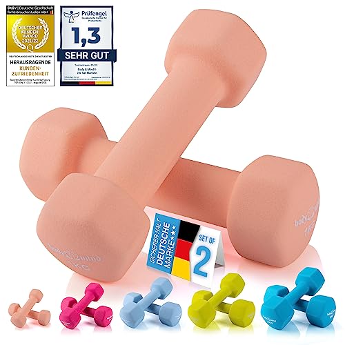 Body & Mind® Hanteln 2er Set Gymnastikhanteln Neopren Dumbbells Kurzhanteln; Effektives Krafttraining mit verschiedenen Gewichten; Fitness Workout für Zuhause