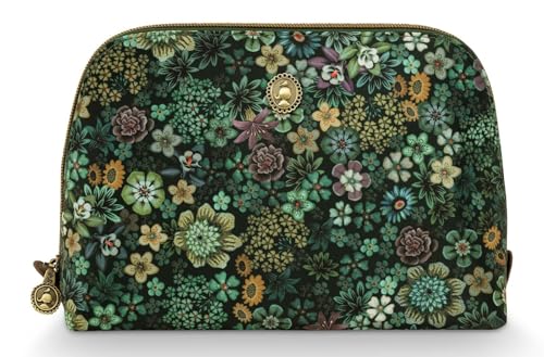 Pip Studio Coby Cosmetic Bag Triangle Medium Tutti i Fiori Green 24/17x