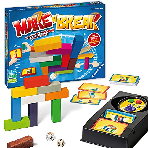 Ravensburger 26750 - Make 'n' Break - Gesellschaftsspiel für die ganze Familie mit Bausteinen, Spiel für Erwachsene und Kinder ab 8 Jahren, für 2-5 Spieler - mit 160 neuen Aufgaben