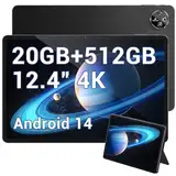 DOOGEE T30 MAX Tablet 12.4 Zoll, Gaming Tablet PC Android 14， 20GB RAM + 512GB ROM/(2TB Erweitern), 2560 * 1600 4K Display, 10800mAh/33W, 50MP+20MP, Widevine L1,Helio G99, 4G LTE/5G WiFi/OTG/GPS