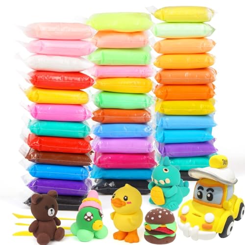 SULOLI Modelliermasse-Set,kinderknete,36 Farben Lufttrockener Magischer Knete für Kinder,Geschenk für Jungen und Mädchen im Alter von 3-12 Jahren