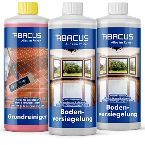 ABACUS® Bodenversiegelung & Grundreiniger, Laminatversiegelung, Parkettversiegelung, PVC Versiegelung, Bodenreiniger, Bodenversiegelung & Reinigung Set M (7820)