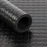 Floordirekt Noppenmatte Geruchsarm Bodenmatte Gummiläufer 3mm dick Gummimatte Flachnoppen Schwarz (100 cm x 600 cm, Schwarz)