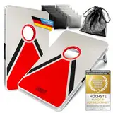 XXL Cornhole-Spiel für Groß und Klein; Outdoor & Indoor Geschicklichkeitsspiel mit extra großen Sandsäckchen; Perfekt für Garten, Park und Partys; Garantiert noch mehr Spaß & Zielgenauigkeit